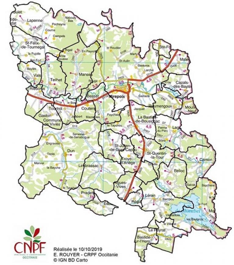 Cartographie PDM Coteaus secs de Mirepoix